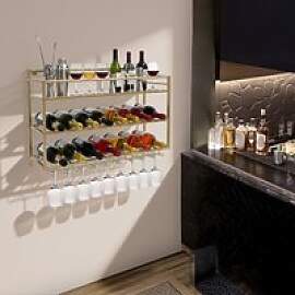 Industrielle Weinregale zur Wandmontage,