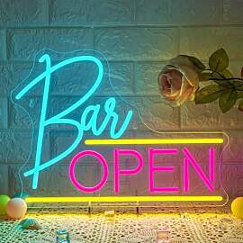 ineonlife Open Neon Schild Rosa Blau LED Neon