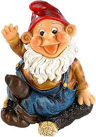 infactory Gartendeko: Pfeifender Gartenzwerg Peppi 