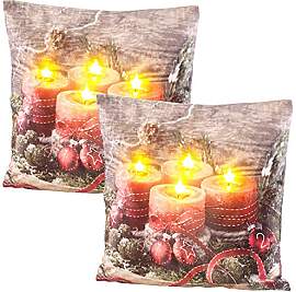 infactory Kissen mit Beleuchtung: 2er-Set