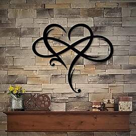 Infinity Herz Wanddekoration, Infinity Herz Metall 