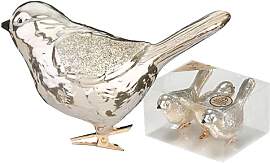 Inge-glas Christbaumschmuck Vögel auf Clip 9cm