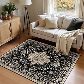 INOVADAY Vintage Waschbarer Teppich Wohnzimmer