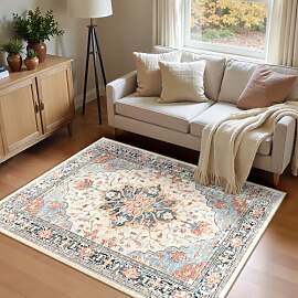 INOVADAY Vintage Waschbarer Teppich Wohnzimmer