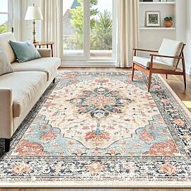 INOVADAY Vintage Waschbarer Teppich Wohnzimmer