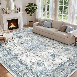 INOVADAY Vintage Waschbarer Teppich Wohnzimmer