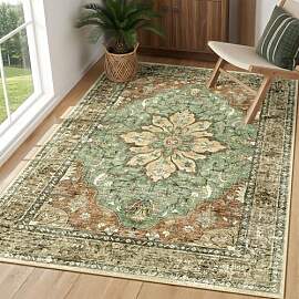 INOVADAY Vintage Waschbarer Teppich Wohnzimmer