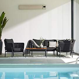 Interliving 7005 Loungeset 5-tlg. mit Tisch 89x89