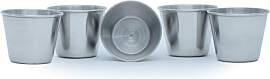 INTIRILIFE 5x Stapelbare Edelstahl Becher in 45 ml 