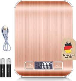 Intirilife Digitale Küchenwaage 5 kg -ROSÉ GOLD- 