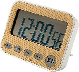 INTIRILIFE Digitaler Timer in Holz - Optik - 9 x 3 