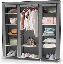 INTIRILIFE Faltschrank 150x175x45 cm in ASCH GRAU