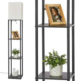 IPARTS EXPERT Stehlampe mit Regal aus Holz,