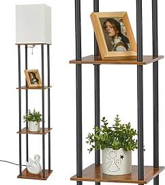 IPARTS EXPERT Stehlampe mit Regal aus Holz,