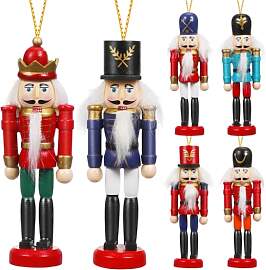 iplusmile 6 Stück Nussknacker Baumschmuck: 13cm