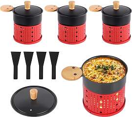 ipow 4er Set Mini Raclette Grill, Racletteofen Set 