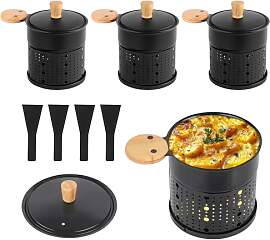ipow 4er Set Mini Raclette Grill, Racletteofen Set 