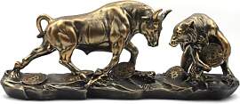 Irayin Wall Street Bulle Und Bär Statue Figuren,