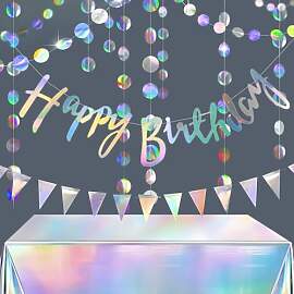 Irisierende Geburtstag Deko Happy Birthday