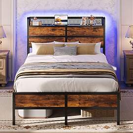 IRONCK Bett 120x200 cm mit LED Beleuchtung,