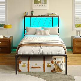 IRONCK Bett 90x200 mit LED Beleuchtung,