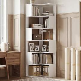 IRONCK Bücherregal 6 Ebenen Eckregal 204cm Hoch