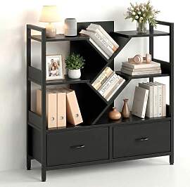 IRONCK Bücherregal mit 2 Schubladen, Baum Regal