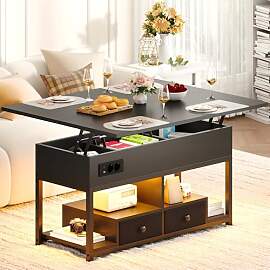 IRONCK Couchtisch Höhenverstellbar, LED