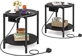 IRONCK Rund Nachttisch 2er Set, Beistelltisch mit