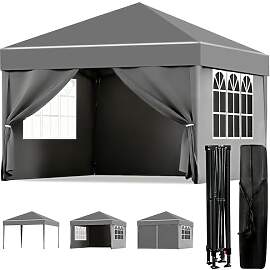 ISE Pavillon 3x3 mit 4 Seitenwänden, Faltpavillon 