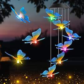 iShabao Schmetterling Solar Windspiel Garten, 6