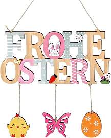 ITClosud Türschild Frohe Ostern, Deko-Schild aus