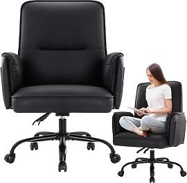 IWMH Bürostuhl, PU Leder Ergonomischer