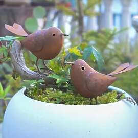 JACKANNA 2 Stück Gartendeko Metall Deko Vögel,