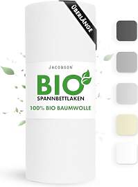 Jacobson Bio Spannbettlaken ÜBERLÄNGE 180x220cm