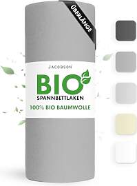 Jacobson Bio Spannbettlaken ÜBERLÄNGE 180x220cm