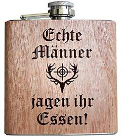 Jäger Holz Flachmann Jagd Jägerin jagen