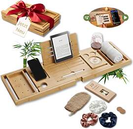 Jageris Badewannenablage aus Bambus mit 17er Relax 