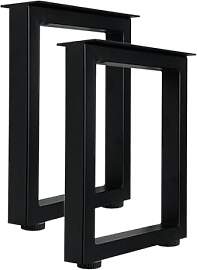 Jahof Tischbeine Metall Schwarz 40 cm, Rechteckige 