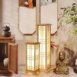 Japanische Holz-Stehlampe Moderne