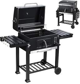 Jaxguom Holzkohlegrill BBQ XXL Smoker mit Deckel,
