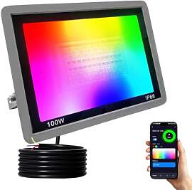 JBdusn 100W RGB LED Strahler Fluter Außen, Smart