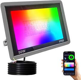 JBdusn 50W RGB LED Strahler Fluter Außen, Smart