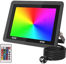 JBdusn RGB LED Strahler 50W Fluter Außen Mit
