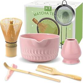 JBER Matcha Set Pink, Matcha Tee Set 7 Teiliges -