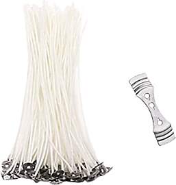 JCKD 100 Stück weiße Kerze Docht mit 1pc 3 Loch