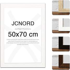 JCNORD Weißer MDF Holz Bilderrahmen 50x70 cm mit