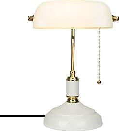 JCPYIUL Bankerlampe Weiß, Schreibtischlampe