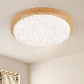 JDONG LED Deckenleuchte Rund 36W 3000LM Holz