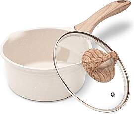 JEETEE Kochtopf 16 cm, 1.5L Kochtöpfe mit Deckel, 